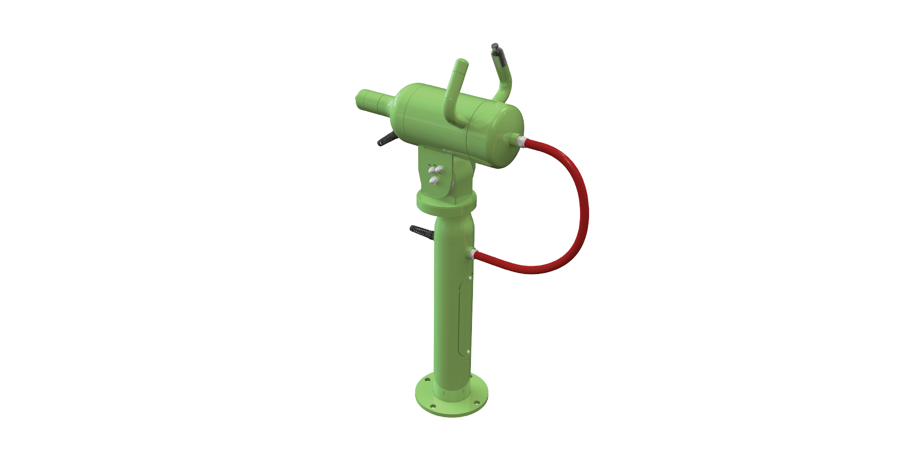 Rusher Commercial Water Play Feature - The rusher water toy feature is an air powered water blaster for installation at commercial waterparks or splash pads.